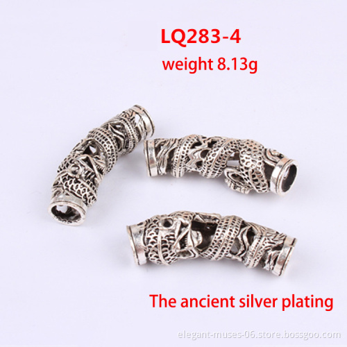 Wholesale Fashion DIY Retro hollow alloy bend Jewelry beaded dreadlocks Ring hair accessories for braids